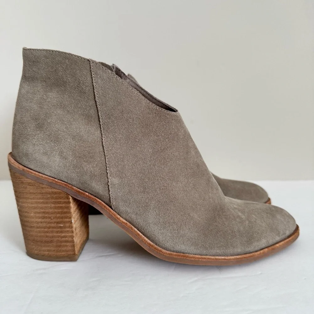 Jeffrey Campbell Laszlo Tan Taupe Suede Block heel Ankle Boots 11